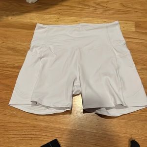 White biker shorts